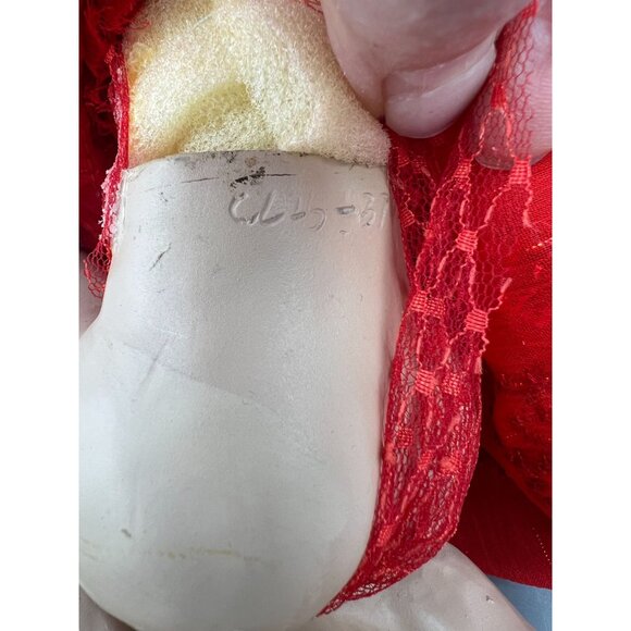 Elf Figurine Red Dress Gold Wings Fairy Pixie Fantasy Signed 12"  Real Eye lashe - Picture 3 of 16